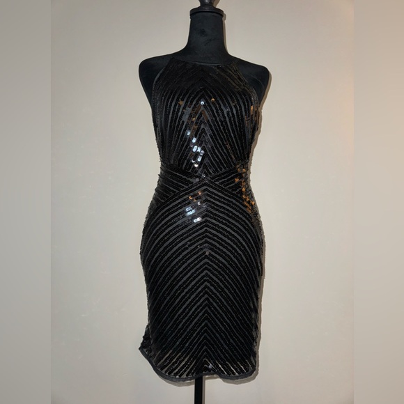 Lulus Ace of Spades Black Sequin Bodycon Dress - Picture 6 of 7
